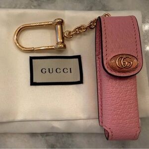 Gucci Porte Rouges Leather Lipstick Holder Keychain